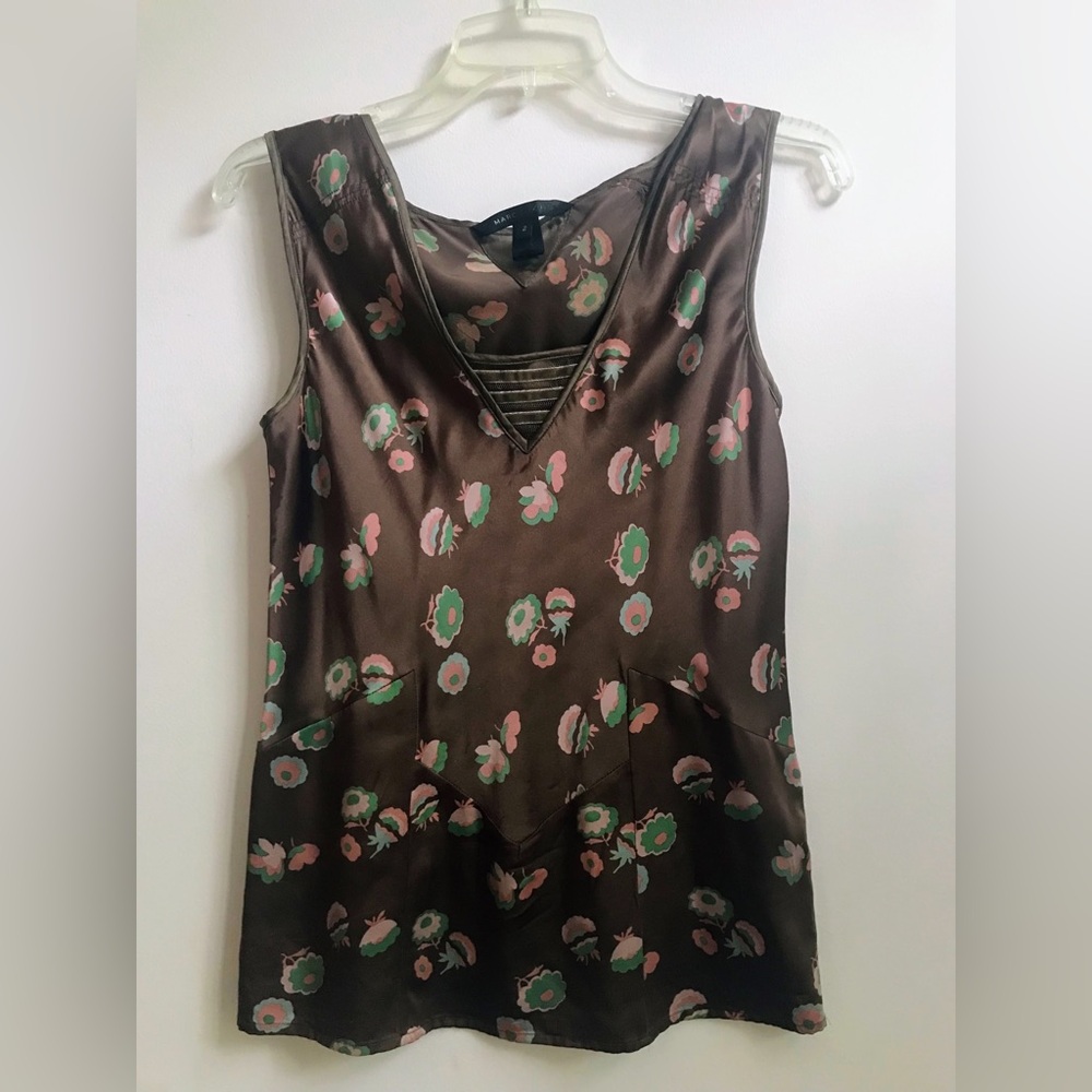 Marc Jacobs Silk Tank top in vintage floral pattern.